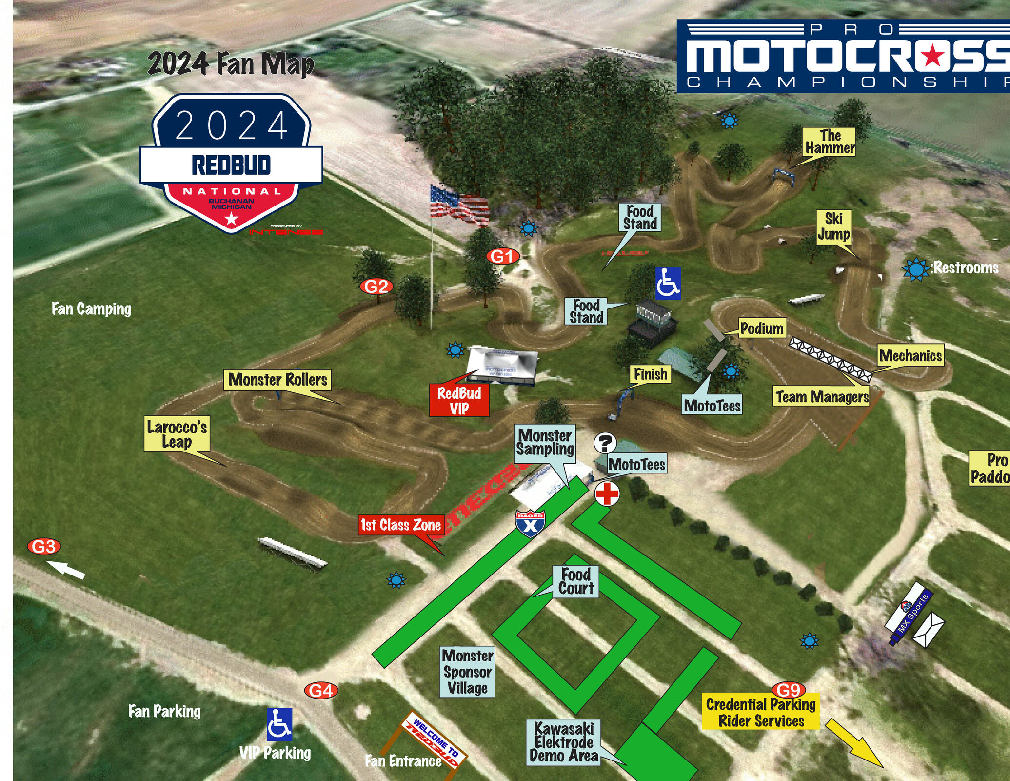 RedBud National Fan Map Pro Motocross Championship