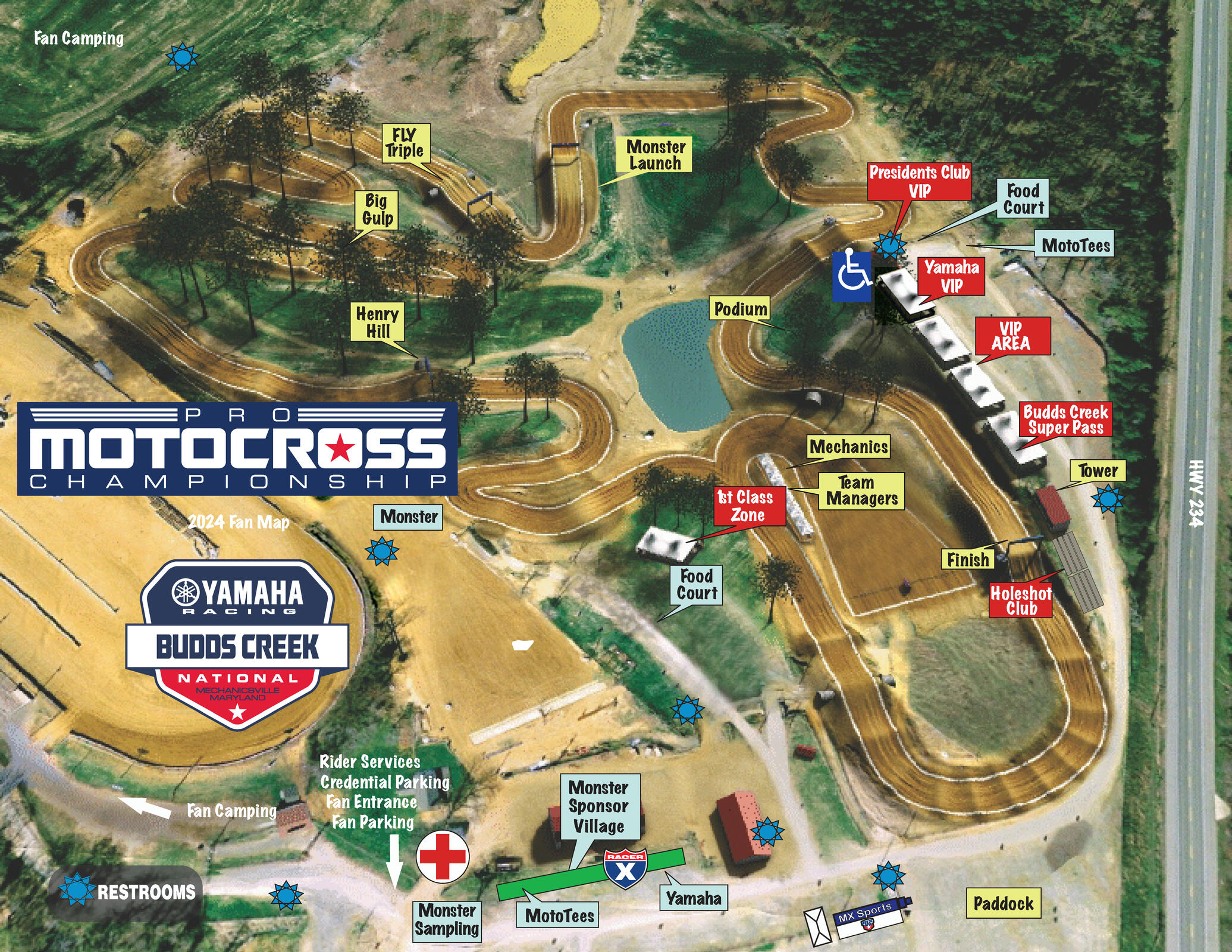 Budds Creek National Fan Map Pro Motocross Championship